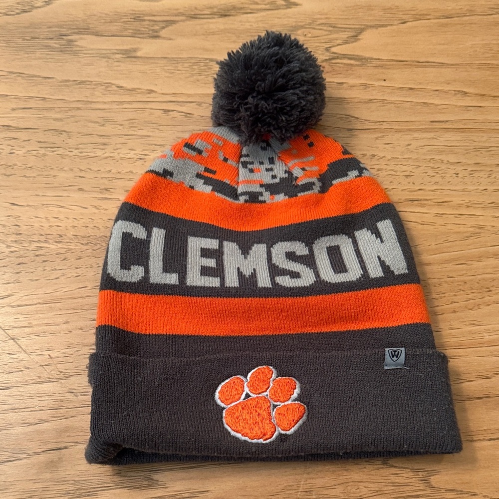 Clemson Adult Beanie - Orange and Gray